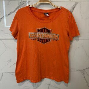 Harley-Davidson, Hill City, South Dakota, Orange T-Shirt, Size: L